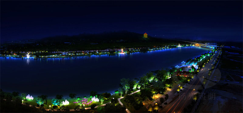 城市河岸夜景亮化工程設(shè)計(jì)效果圖