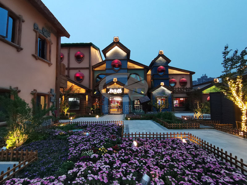 鄉(xiāng)村小鎮(zhèn)夜景燈光工程實拍圖二