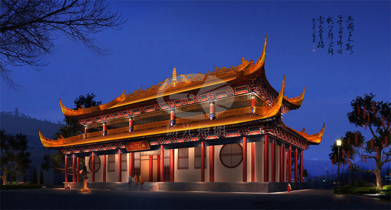 古建筑夜景亮化設(shè)計(jì)效果圖一