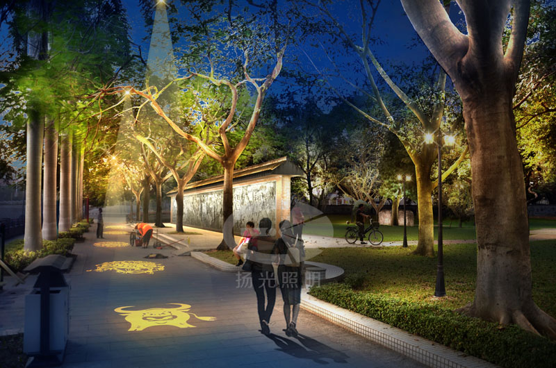 公園夜景照明設(shè)計(jì)效果圖