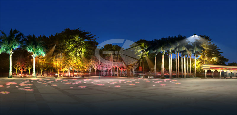 公園廣場(chǎng)燈光設(shè)計(jì)效果圖